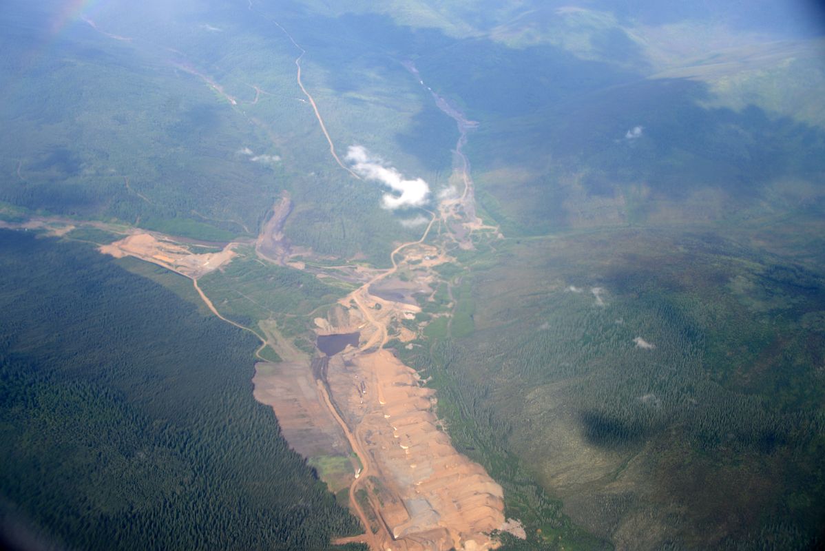 05B Excavations In the Hills Near Dawson City Yukon From Airplane